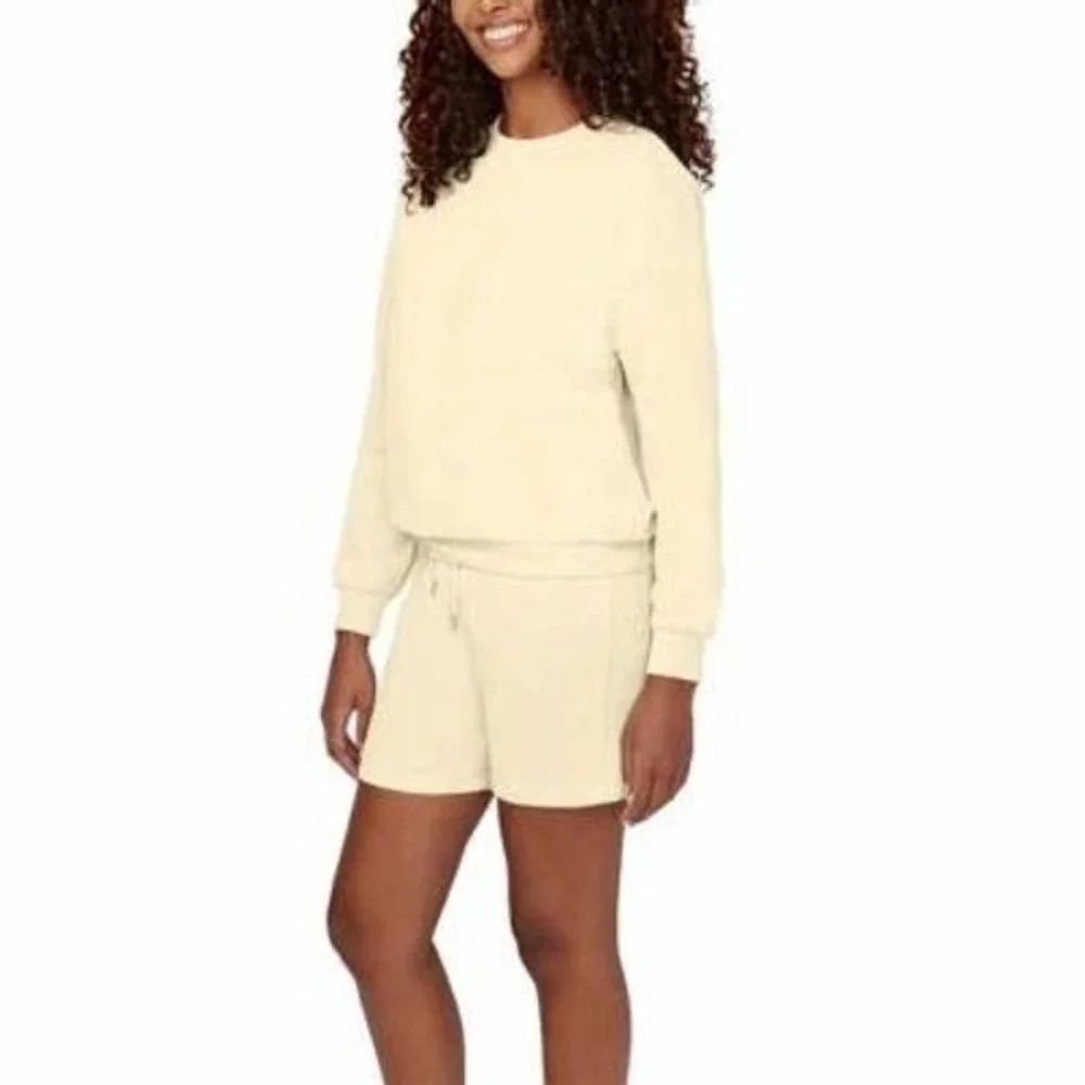 Buffalo by David Bitton Ladies 2-Piece Lounge Set Ribbed Long Sleeve Top & Short